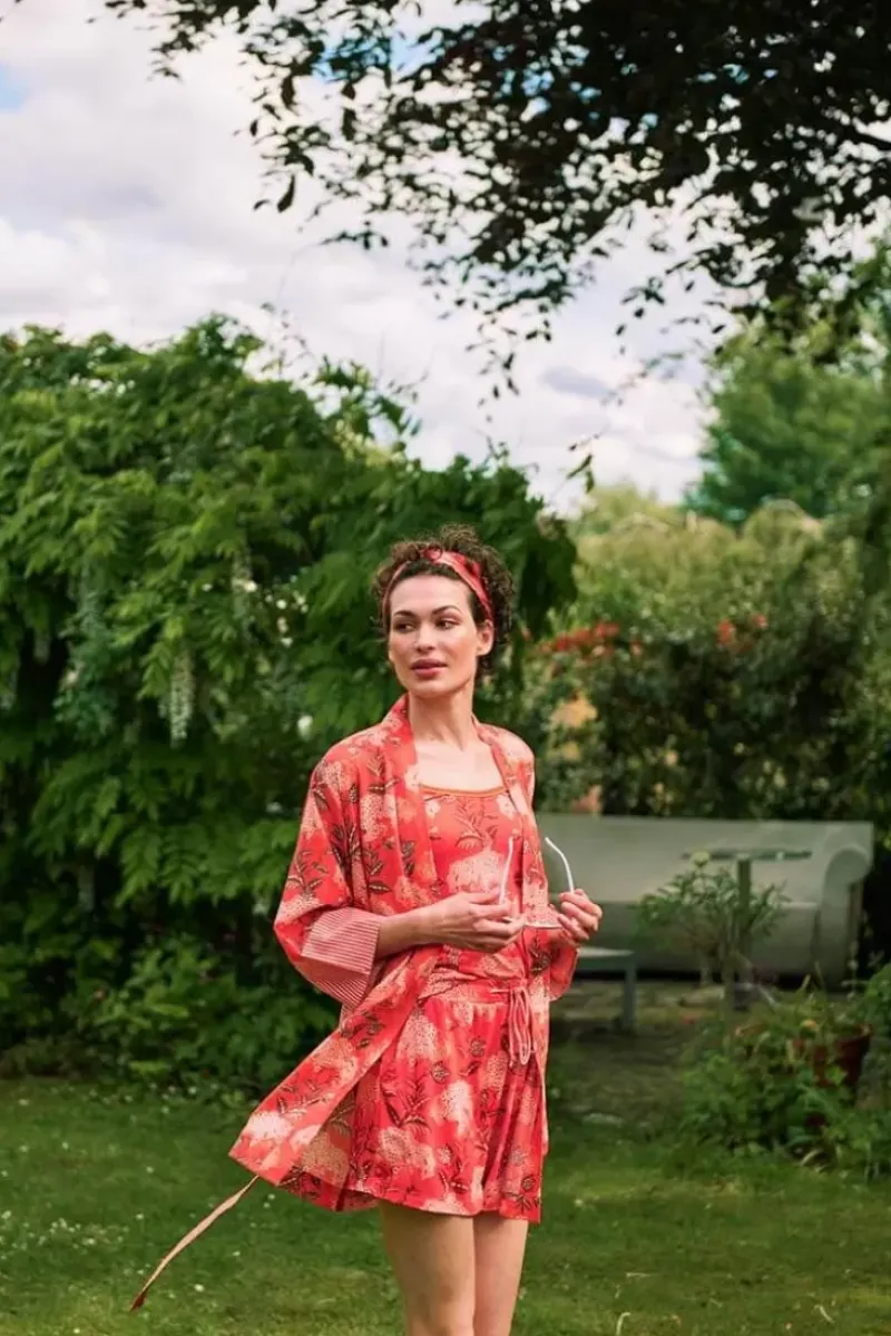 Pip Studio Tops|Armelloses Top Flora Firenze Koralle