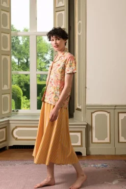 Pip Studio T-Shirts|Bluse Kurze Armeln Kyoto Festival Gelb