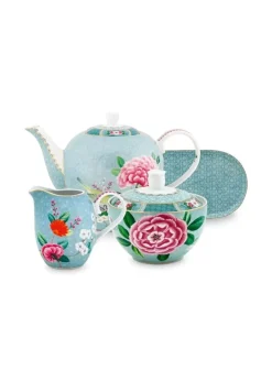 Pip Studio Porzellan Sets|Blushing Birds Tee Set/4 Blau