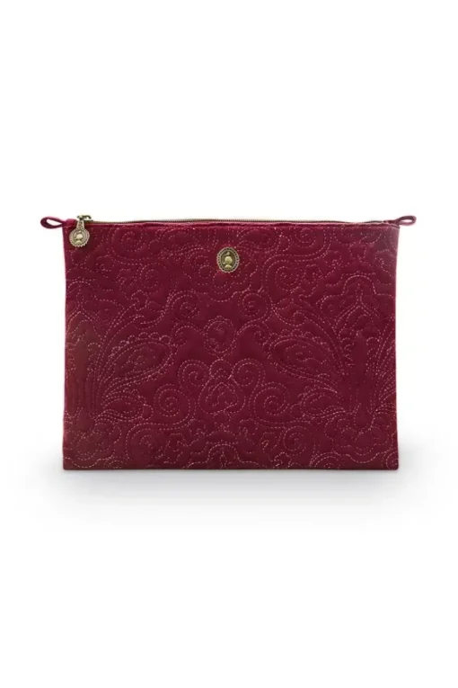Pip Studio Beautycases|Flaches Necessaire Gross Samt Quiltey Days