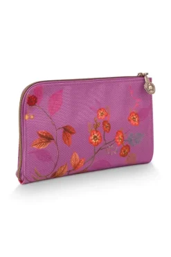 Pip Studio Necessaire|Flaches Necessaire Reisverschluss Kawai Flower Fuchsia