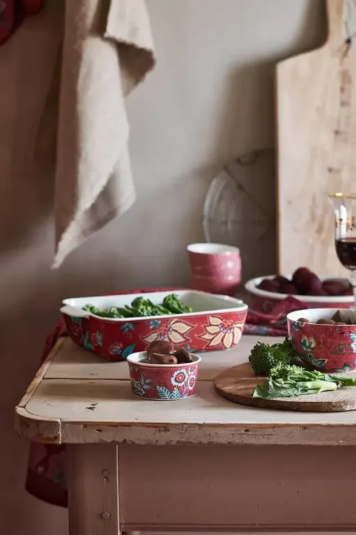 Pip Studio Backgeschirr|Flower Festival Auflaufform Dunkel