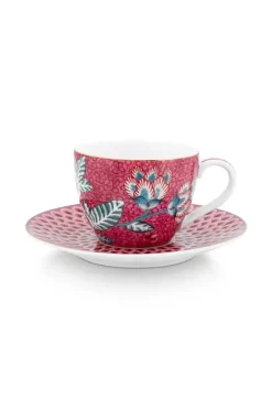 Pip Studio Tasse & Untertasse|Flower Festival Espresso Tasse & Undertasse Dunkel