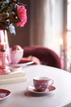 Pip Studio Tasse & Untertasse|Flower Festival Espresso Tasse & Undertasse Dunkel