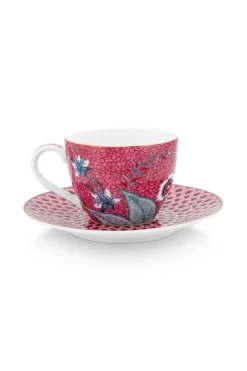 Pip Studio Tasse & Untertasse|Flower Festival Espresso Tasse & Undertasse Dunkel