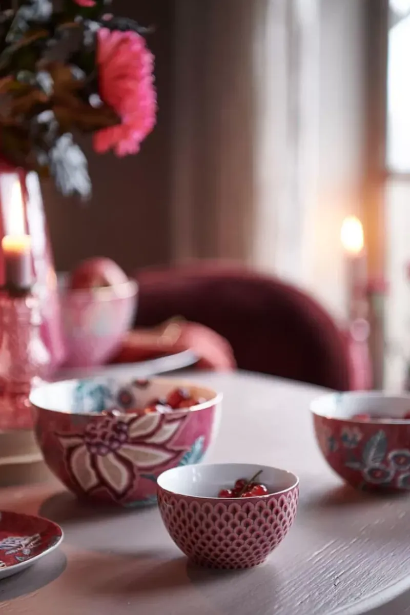 Pip Studio Schalen|Flower Festival Schale Rot/Dunkel 9.5 Cm