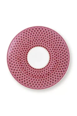 Pip Studio Tasse & Untertasse|Flower Festival Set/2 Cappuccino Tasse & Undertasse Dunkelrosa