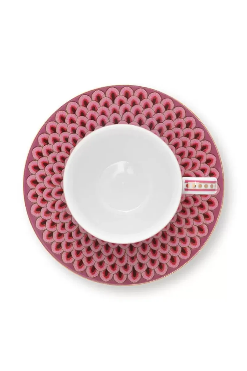 Pip Studio Porzellan Sets|Flower Festival Set/2 Espresso Tasse & Undertasse Dunkel