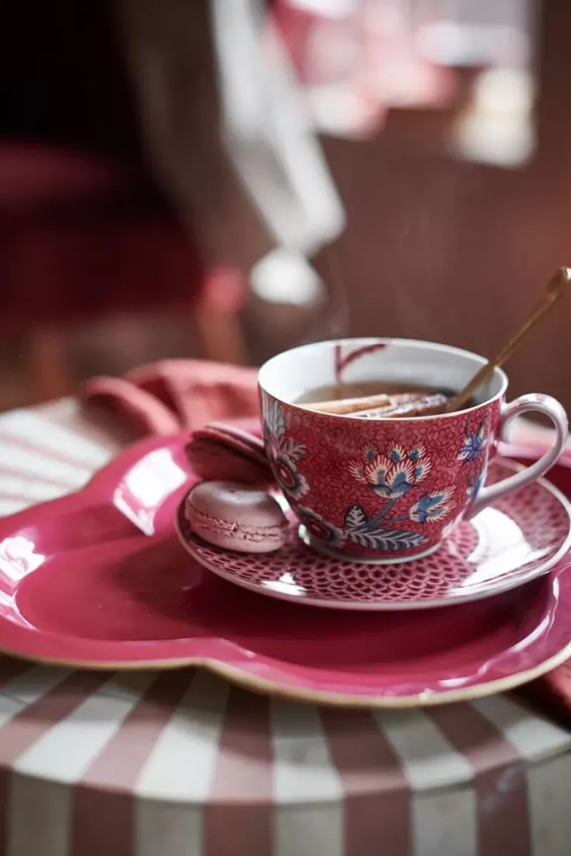 Pip Studio Porzellan Sets|Flower Festival Set/2 Espresso Tasse & Undertasse Dunkel