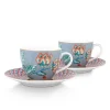 Pip Studio Porzellan Sets|Flower Festival Set/2 Espresso Tasse & Undertasse Hell
