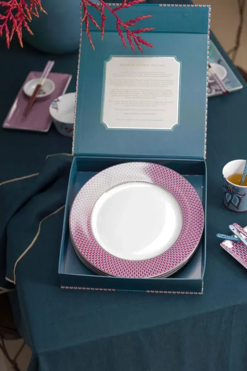 Pip Studio Porzellan Sets|Flower Festival Set/4 Essteller Rot/Hell 26.5Cm