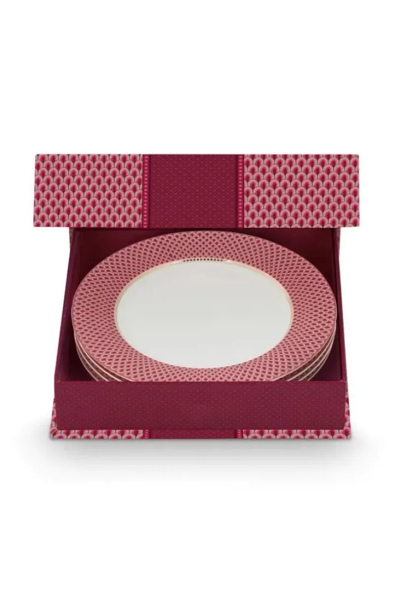 Pip Studio Porzellan Sets|Flower Festival Set/4 Essteller Dunkel 26.5Cm