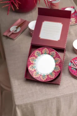 Pip Studio Porzellan Sets|Flower Festival Set/4 Frühstücksteller Dunkel 21Cm