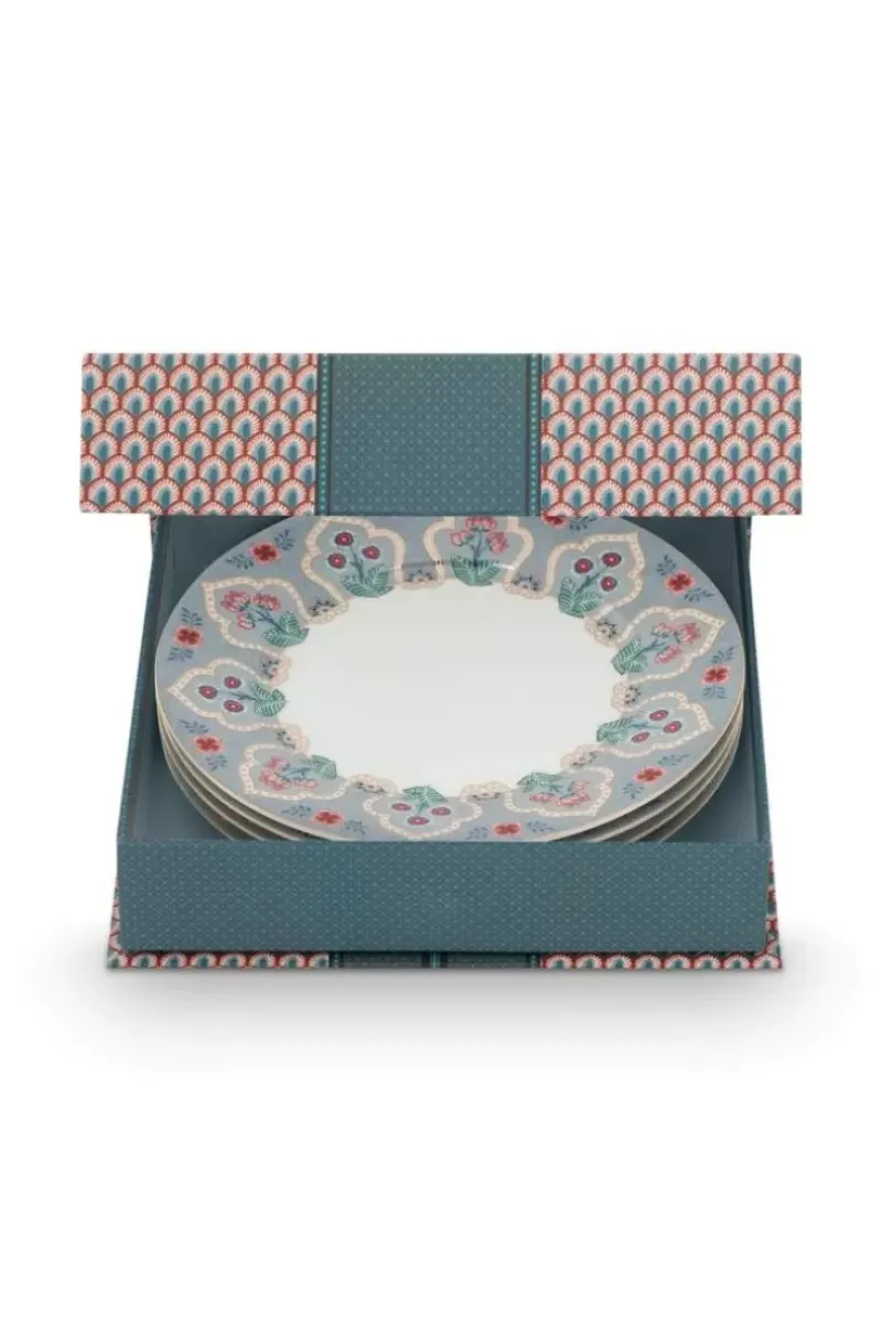 Pip Studio Porzellan Sets|Flower Festival Set/4 Frühstücksteller Hell 21Cm