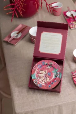 Pip Studio Porzellan Sets|Flower Festival Set/4 Gebäckteller Dunkel 17Cm