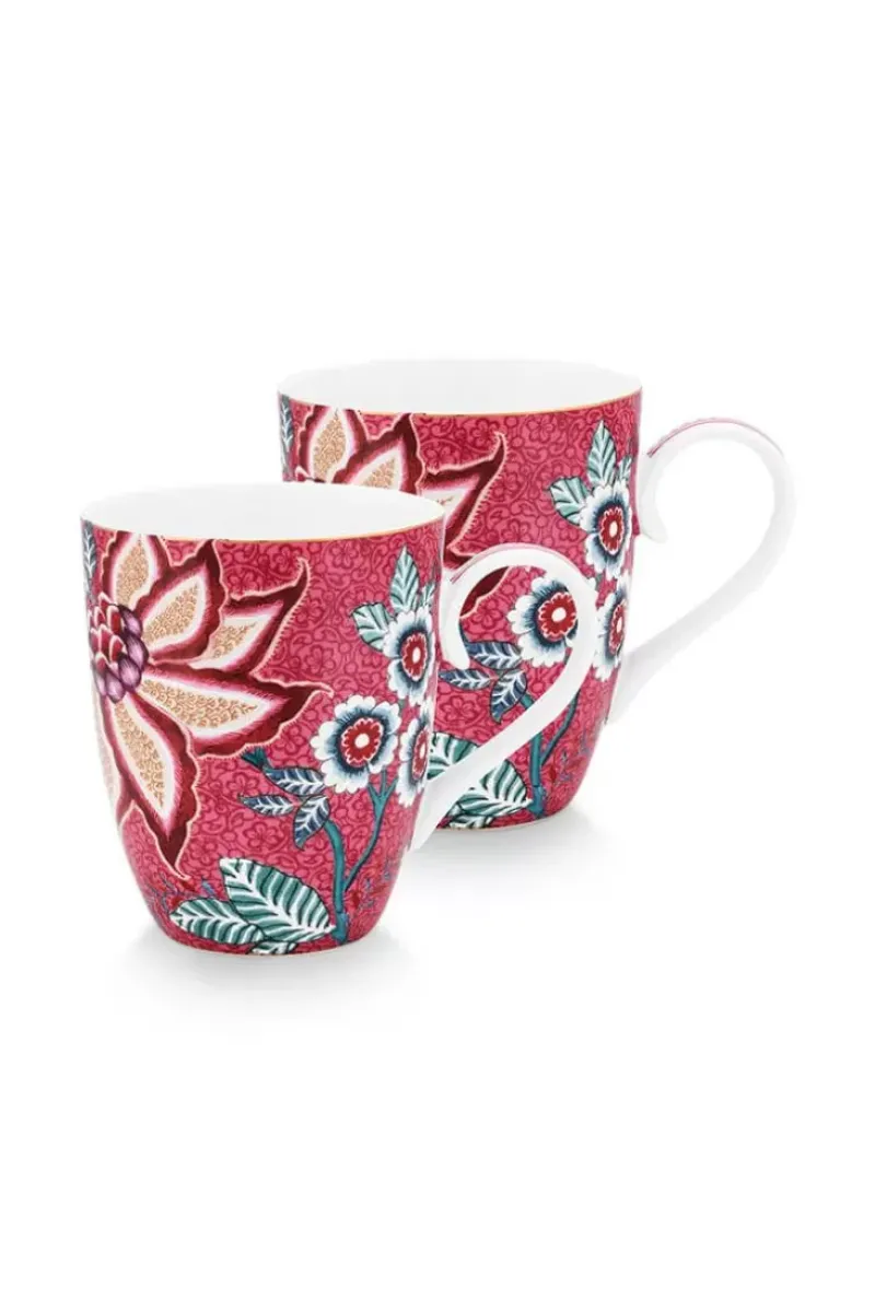 Pip Studio Porzellan Sets|Flower Festival Set/2 Tassen Gross Dunkel