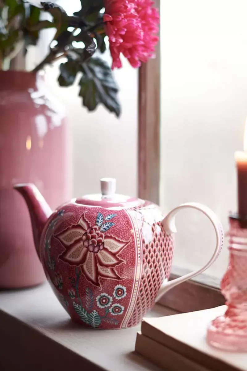 Pip Studio Teekannen|Flower Festival Teekanne Gross Dunkel