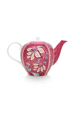 Pip Studio Teekannen|Flower Festival Teekanne Gross Dunkel