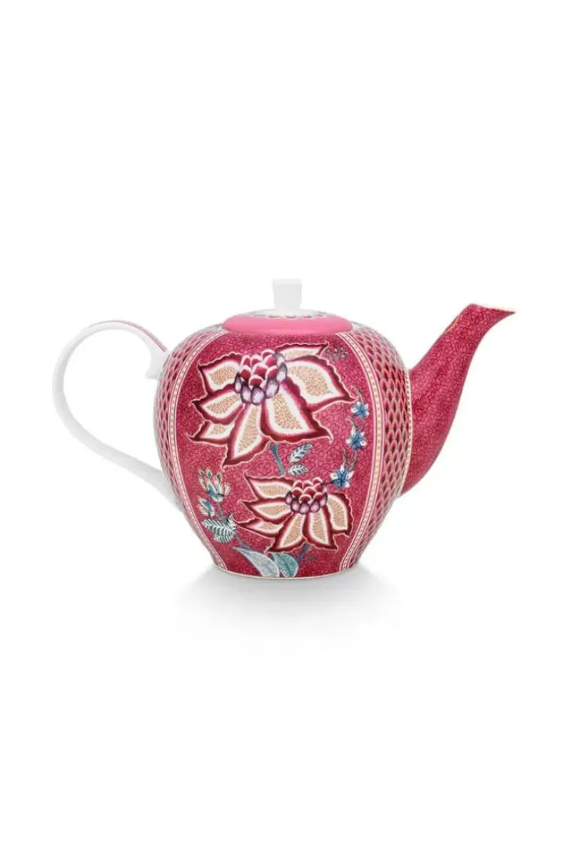 Pip Studio Teekannen|Flower Festival Teekanne Gross Dunkel