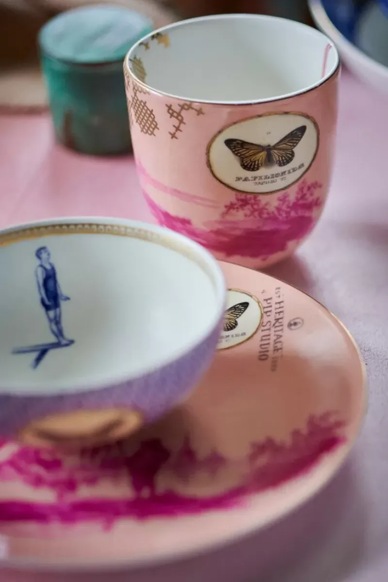 Pip Studio Gebäckteller|Heritage Gebäckteller Bemalt Rosa 18 Cm