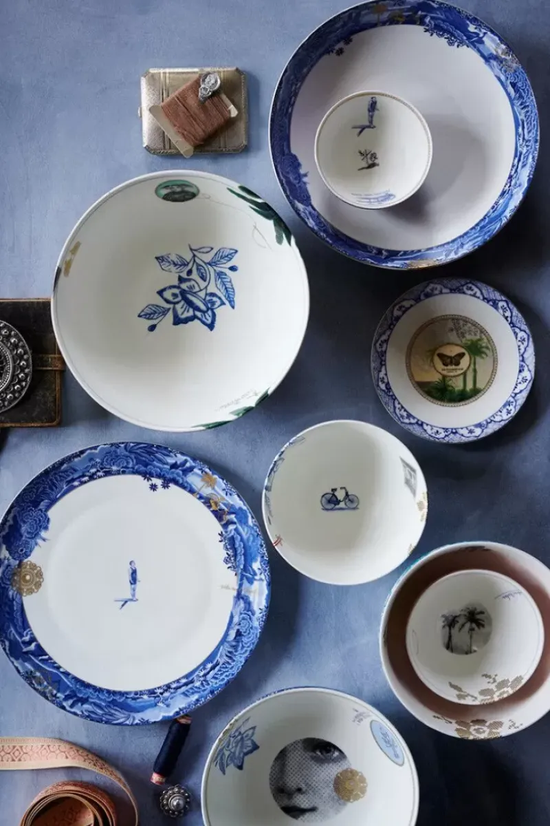 Pip Studio Schalen|Heritage Schale Grenze Blau 20 Cm