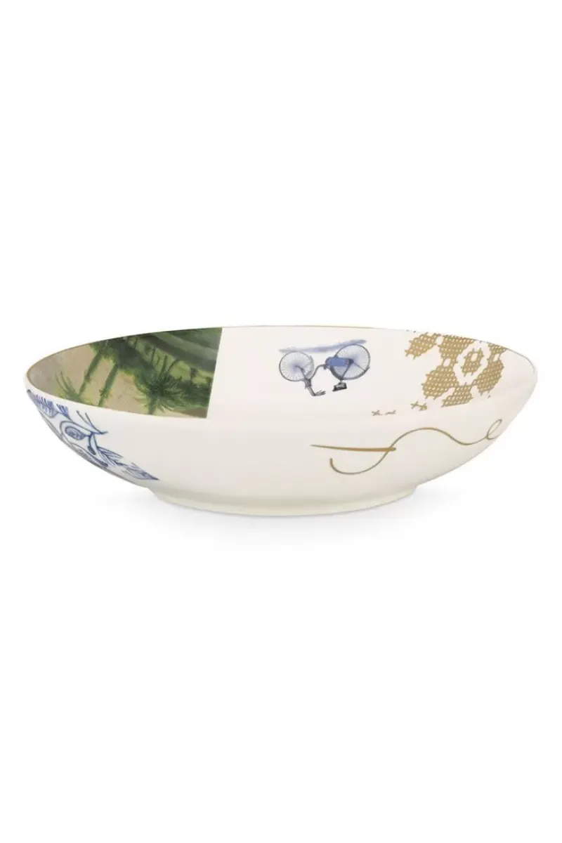 Pip Studio Tiefe Teller|Heritage Suppenteller Palme Weis 18 Cm