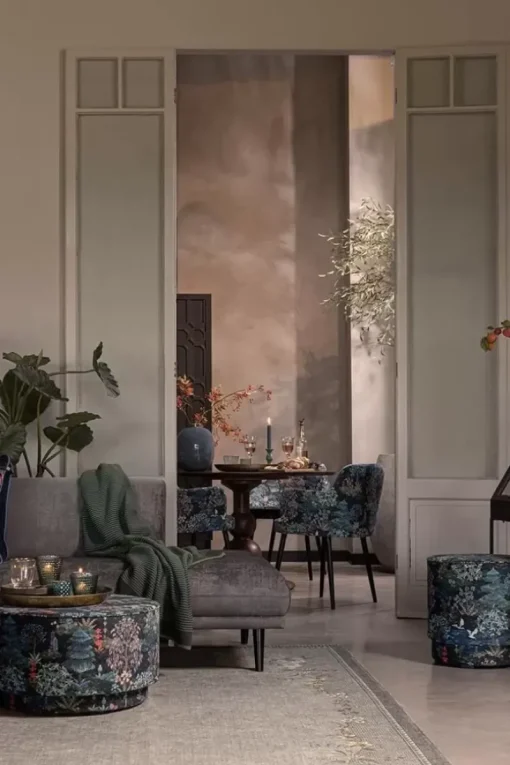 Pip Studio Hocker Und Stühle|Hocker Large Pip Garden Dunkelblau