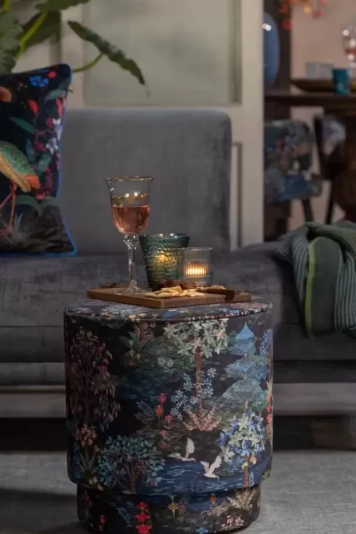 Pip Studio Hocker Und Stühle|Hocker Medium Pip Garden Dunkelblau