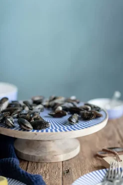 Pip Studio Tortenteller|Holzern Servierschale Blau 32 Cm