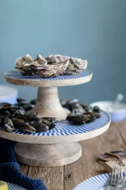 Pip Studio Tortenteller|Holzern Servierschale Blau 32 Cm