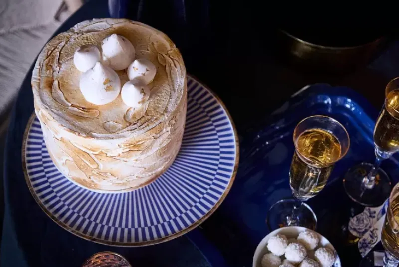 Pip Studio Tortenteller|Holzern Servierschale Blau 32 Cm