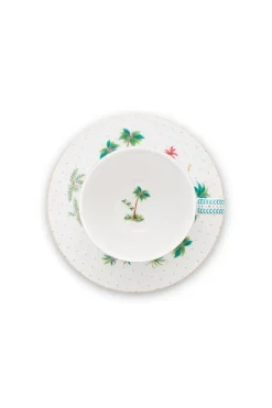 Pip Studio Cappuccino Tasse|Jolie Cappuccino Tasse & Untertasse Dots Gold