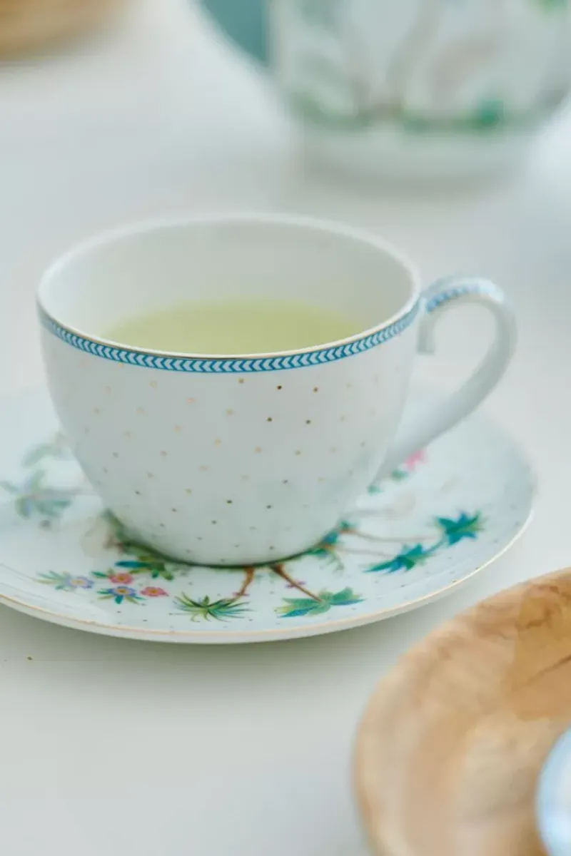 Pip Studio Porzellan Sets|Jolie Set/2 Cappuccino Tasse & Untertasse Dots Gold