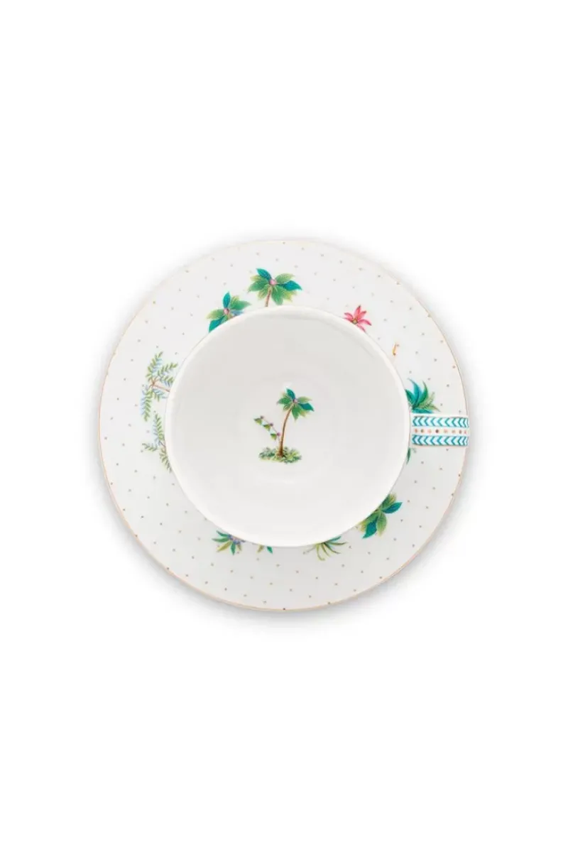 Pip Studio Porzellan Sets|Jolie Set/2 Cappuccino Tasse & Untertasse Dots Gold