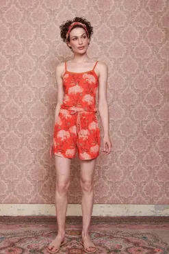 Pip Studio Shorts|Kurze Hose Flora Firenze Koralle