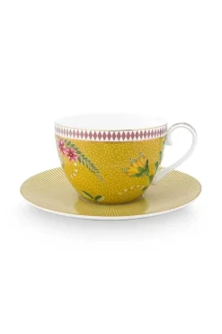 Pip Studio Tasse & Untertasse|La Majorelle Cappuccino Tasse & Untertasse Gelb