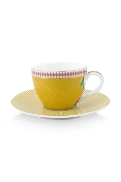 Pip Studio Tasse & Untertasse|La Majorelle Espresso Tasse & Untertasse Gelb