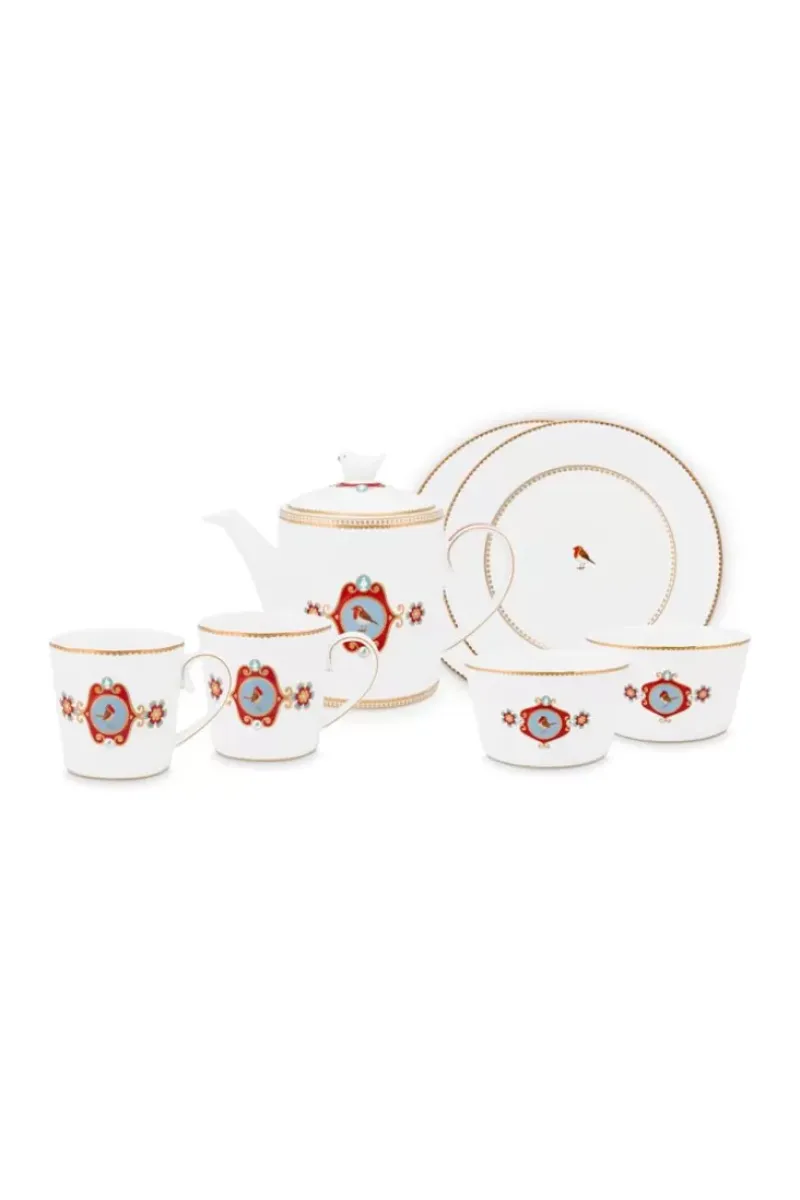Pip Studio Porzellan Sets|Love Birds Fruhstuck Set/7 Weis