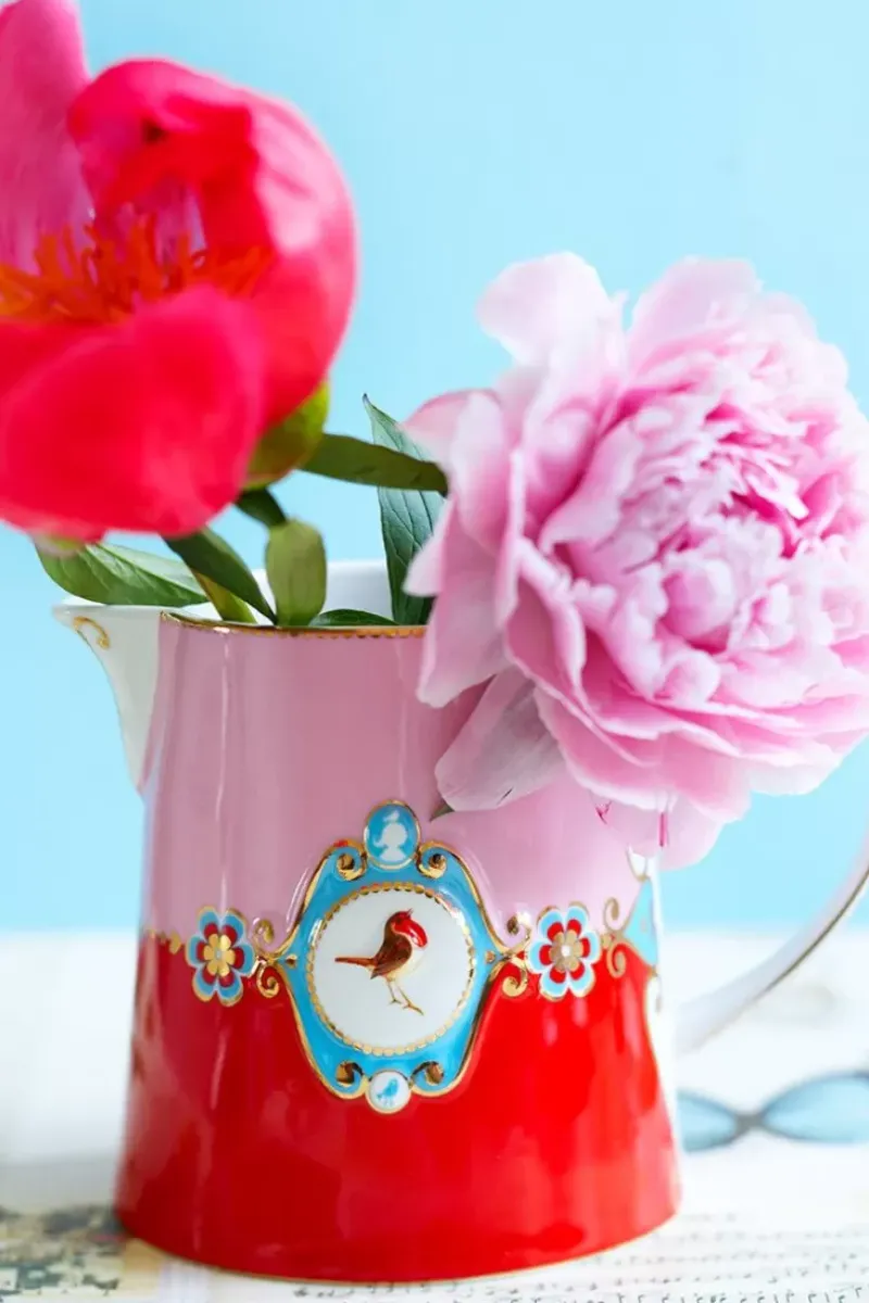 Pip Studio Milchkännchen|Love Birds Kanne Klein Rot/Rosa