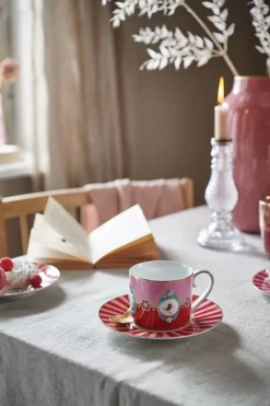 Pip Studio Kaffeetassen|Love Birds Tasse Gross Rot/Rosa