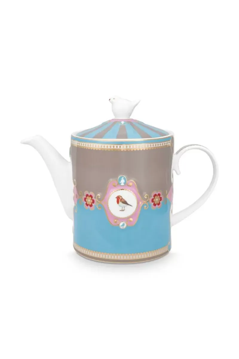 Pip Studio Teekannen|Love Birds Teekanne Medium Blau/Khaki