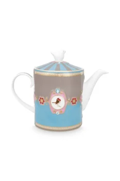 Pip Studio Teekannen|Love Birds Teekanne Medium Blau/Khaki