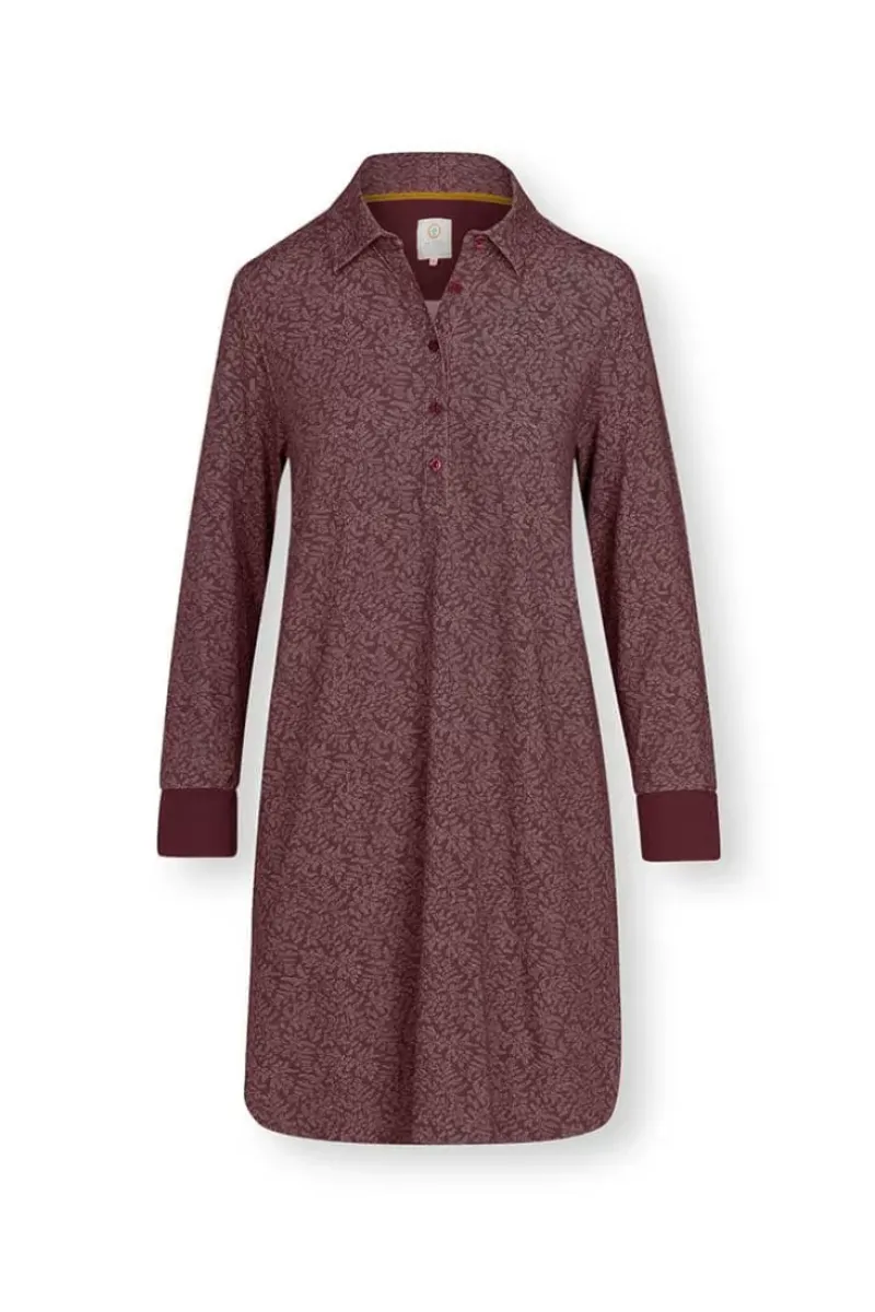 Pip Studio Nachthemden|Nachthemd Lange Armel Leafy Dots Terra
