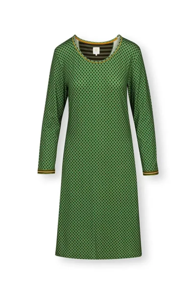 Pip Studio Nachthemden|Nachthemd Lange Armel Suki Dunkelgrun