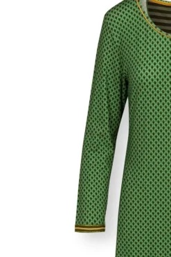 Pip Studio Nachthemden|Nachthemd Lange Armel Suki Dunkelgrun