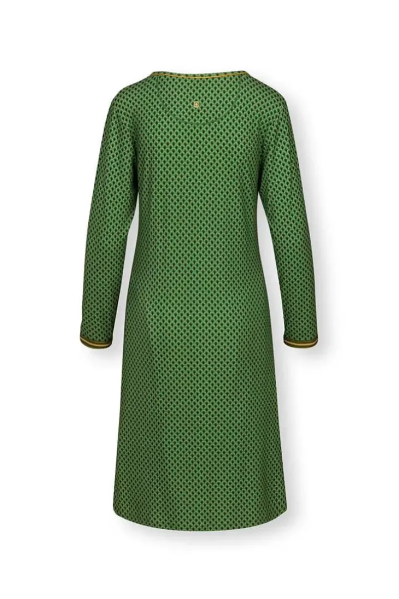 Pip Studio Nachthemden|Nachthemd Lange Armel Suki Dunkelgrun