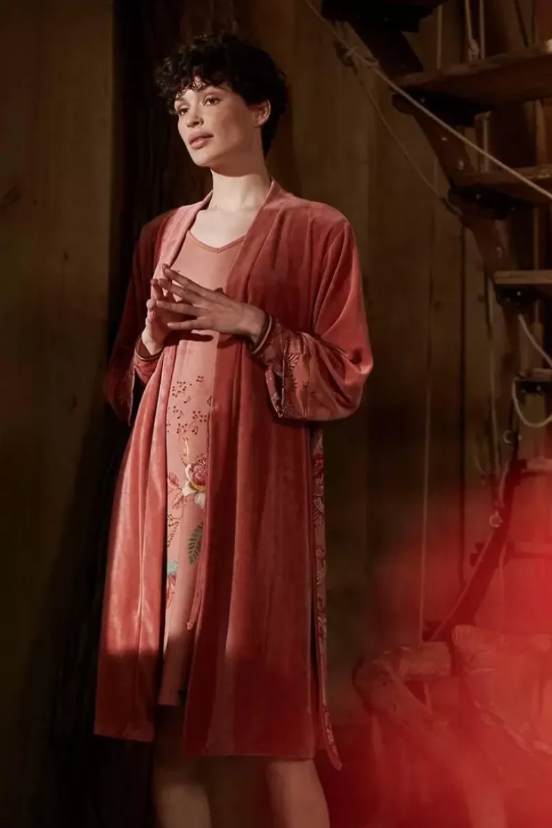 Pip Studio Nachthemden|Nachthemd Lange Armel Tokyo Bouquet Terra