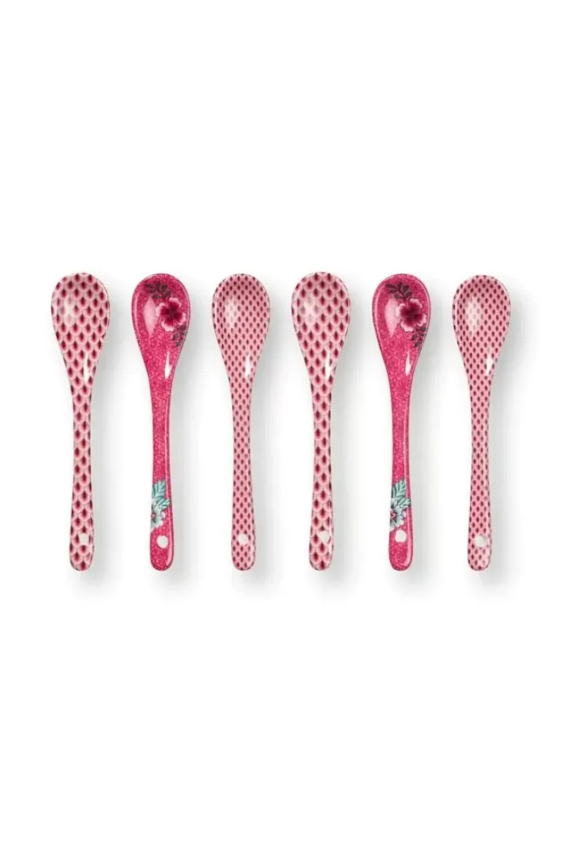 Pip Studio Porzellan Sets|Oriental Flower Festival Set/6 Teeloffel Dunkel