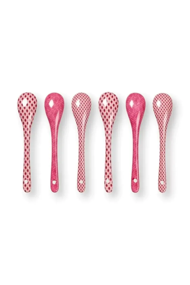 Pip Studio Porzellan Sets|Oriental Flower Festival Set/6 Teeloffel Dunkel