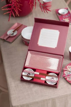 Pip Studio Porzellan Sets|Oriental Flower Festival Set/6 Sushi Dunkel